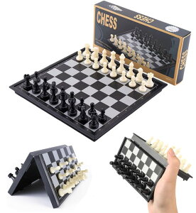 `FXZbg Magnetic Travel Chess Set - 9.5 Inches Small Chess Folding Board Games, Foldable & Portable Gifts Classic 2-Player Strategy Family Games Educational Toys for Teens and Adults ysAiz