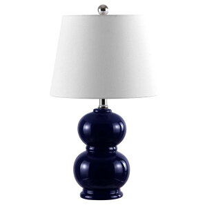 �T�t�@���B�� safavieh �e�[�u�������v �T�t�@�r�� �T�t�@���B�A SAFAVIEH Lighting Collection Everlee Modern Contemporary Navy Ceramic Double Gourd 22-inch Bedroom Living Room Home Office Desk Nightstand Table Lamp (LED Bulb Included) 