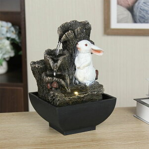 ��� ���� ��̃I�u�W�F �e�[�u���g�b�v�t�@�E���e�� �C���e���A���� Cascading Rock Tabletop Fountain, Cute Indoor Waterfall Fountain with Colored LED Lights and Rolling Ball, 3 Tiered Desktop Fountain for Office Home Bedroom (Rab