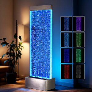��� ���� ��̃I�u�W�F �e�[�u���g�b�v�t�@�E���e�� �C���e���A���� Jocoevol Bubble Wall Waterfall Fountain, Acrylic Indoor Floor Standing Water Wall with Changing LED Color Lights Remote Control, 64 x 19, Housewarming, Christmas