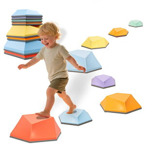 �~�� ��ѐ� �뉀 �m�� �� kryolla Kids Stepping Stones ? 8 Piece Balance Blocks Set for Toddlers, Multicolor Balance Beam Path for Obstacle Course Play, Promotes Coordination & Motor Skills �y���s�A���i�z