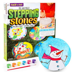 �~�� ��ѐ� �뉀 �m�� �� Made By Me Mix & Mold Your Own & Make 4 DIY Personalized Stepping Stones, Great Spring & Summer Weekend Activity, Perfect Keepsake, Birthday Party Idea for Kids Ages 5, 6, 7, 8, 9, Multicolor �y���s�A���i�z