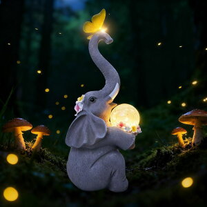 �K�[�f�����C�gLED�\�[���[���C�g �\�[���[�p���[ MuliVid Elephant Garden Statue Solar Lights Outdoor Garden Decor for Patio, Yard, Lawn, Balcony Elephant Decor Birthday Gifts for Women Mom Grandma Animal Lovers �y���s�A���i�z