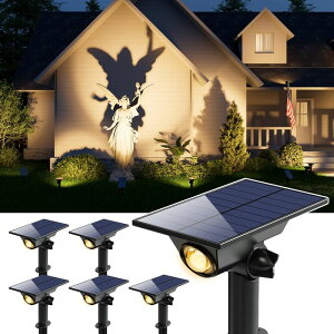 �K�[�f�����C�gLED�\�[���[���C�g �\�[���[�p���[ 6 Pack Solar Power Spot Lights Outdoor Waterproof LED Dusk to Dawn Landscape Spotlight for Outside Yard, Tree, Flag, Yard, Garden, Statues, 3 Modes, 18 Hours Accent Ambient Lighting - �y