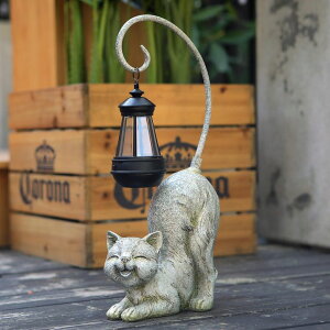�K�[�f�����C�gLED�\�[���[���C�g �\�[���[�p���[ Hapyard Laughing Cat Figurine with Solar-Powered LED Light, 15.7 Inches Tall Marble, Perfect for Gift Garden Decor or Housewarming for Cat Lovers. �y���s�A���i�z