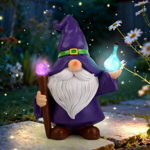 �K�[�f�����C�gLED�\�[���[���C�g �\�[���[�p���[ zengreeting Solar Gnome Garden Decor Statue - Outdoor Gnome Statue Ornaments with Solar Lights for Outside, Patio, Yard, Lawn, Balcony - Housewarming Gift for Women, Men, Mom, Grandma �y