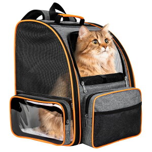 �C���R ���� �o�[�h �g���x���L�����A�[ Discala Cat Backpack Carrier for Medium Small Dog Cat up to 20lbs, Pet Carrier Backpack, Ventilated Mesh Soft Sided Dog Backpack Carrier for Travel, Hiking, Outdoor Use - Grey �y���s�A���i�z