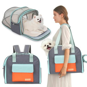 �C���R ���� �o�[�h �g���x���L�����A�[ Expandable Cat & Small Dog Carrier Backpack, Soft-Sided Airline-Approved Pet Travel Bag with Dual-Side Expansion, Under-Seat Fit, Breathable Mesh, for Hiking, Vet Visits & Trips (Up to 22 lbs) �y��