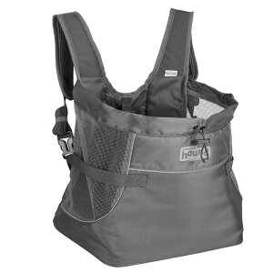 �C���R ���� �o�[�h �g���x���L�����A�[ Outward Hound PupPak Dog Front Carrier, Medium, Grey ? Hands-Free Hiking & Camping Pet Backpack for Small Pets up to 20 lbs, Padded Straps, Breathable Mesh, Water-Resistant, Safety Clip �y���s�A��