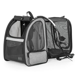 �C���R ���� �o�[�h �g���x���L�����A�[ Petsfit Dog Backpack Carrier,Cat Backpacks Expandable with Great Ventilation,Fleece Mat,Perfect for Hiking,Camping Hold Pets Under 22lbs �y���s�A���i�z