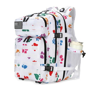 �C���R ���� �o�[�h �g���x���L�����A�[ Lovelinks21 25L Tactical Military Backpack Small Travel Rucksack for Men and Women Assault Pack Bug Out Bag Molle Daypack Gym Backpack with Bottle Holder (Cat Paw) �y���s�A���i�z