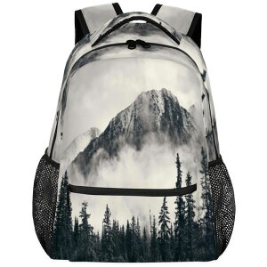 �C���R ���� �o�[�h �g���x���L�����A�[ Bardic Mountain Forest Tree Foggy School Backpack for Girls Boys, Travel Backpack Lightweight Bookbag College Student School Bag Laptop Backpack Hiking Camping Daypack Bag 16 Inch �y���s�A���i�z