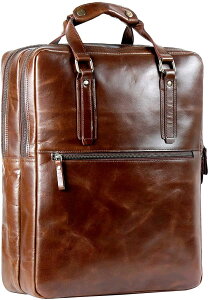 �C���R ���� �o�[�h �g���x���L�����A�[ HULSH Leather Backpack For men and women 18 Inch - Full Grain Vintage Leather Laptop Backpack - Camping travel Rucksack Knapsack - Casual Bookbag Daypack with rustic look �y���s�A���i�z