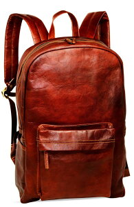 �C���R ���� �o�[�h �g���x���L�����A�[ jaald 18 Brown Leather Backpack Vintage Rucksack Laptop Bag Water Resistant Casual Daypack College Bookbag Comfortable Lightweight Travel Backpack Hiking/Picnic Bag for Men �y���s�A���i�z