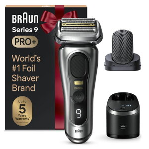 �y�b�g�o���J�� Braun Series 9 PRO+ Electric Razor for Men, 5 Pro Shaving Elements and Shave-Preparing ProComfort Head for Closeness & Skin Comfort, 6in1 SmartCare Center, Wet or Dry Shaver, Charging Stand, 9597cc �y���s�A���i�z