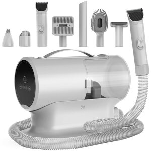 �y�b�g�o���J�� AIRROBO Dog Grooming Vacuum and Kit with Clipper Nail Trimmer Grinder, 12000Pa Pet Vacuum for Shedding Grooming, 2L Large Capacity Dog Hair Vacuum with 8 Pet Grooming Tools, PG100 Plus �y���s�A���i�z