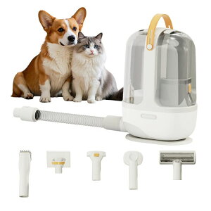 �y�b�g�o���J�� Pet Grooming Vacuum Kit - Cat & Dog Grooming Kit for Easy Pet Care at Home & Outdoor, 12000 Pa Powerful Suction�C 8000mAh Vaccum Cleaner - Includes Clippers, Brush, Nail Trimmer Grinder �y���s�A���i�z