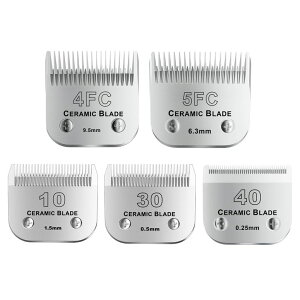 �y�b�g�o���J�� colorski 10Blades Dog Grooming Replacement Blades Compatible with Andis Pet Clipper/Oster A5/Wahl KM Series Dog Clipper,Ceramic Blade & Stainless Steel Blade (#10+30+40+4FC+5FC) 5Pack �y���s�A���i�z