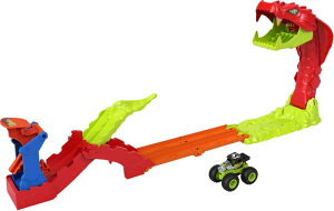 �z�b�g�E�B�[�� �����X�^�[�g���b�N Hot Wheels Monster Trucks Toy Playset, Snake Slam Takedown Track Set with Exclusive 1:64 Scale Bone Shaker Toy Vehicle, Includes Track �y���s�A���i�z