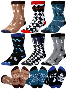 �`�F�X�Z�b�g Eurzom 6 Pairs Chess Socks for Men Novelty Casual Cotton Crew Socks with Chessboard and Pieces Pattern Gifts for Chess Players Game Lovers �y���s�A���i�z