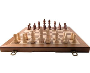 �`�F�X�Z�b�g Knightfold ? Magnetic Wooden Chess and Checkers Set ? Foldable Travel Chess Board Game ? Portable Classic Wood Chess Set for Adults & Kids ? Elegant 2-in-1 Gift-Ready Chess Board �y���s�A���i�z