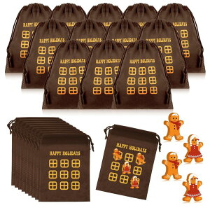 �`�F�X�Z�b�g Poen 36 Set Christmas Tic Tac Toe Game Bulk Classroom Christmas Gifts for Students Gingerbread Man Tic Tac Toe Game Drawstring Bags Party Favors for Boys Girls Holiday Party Classroom Rewards Activity �y���s�A���i�z
