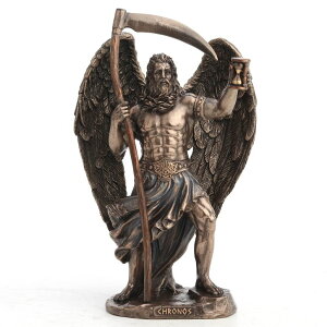 �`�F�X�Z�b�g Veronese Design 7 1/4 Inch Tall Chrono The Greek God of Time Cold Cast Resin Bronze Finish Sculpture �y���s�A���i�z