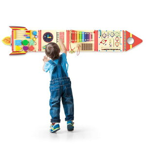 �v���C�p�l�� �m�� ���� �� Hdsahdok 5FT Large Wooden Activity Wall Busy Board, Montessori Sensory Wall Panel for Toddlers, 12 in 1 Learning Activitie Center,Gift for Kids 1-3 Year Olds, Playroom Toy for Boys and Girls �y���s�A���i�z
