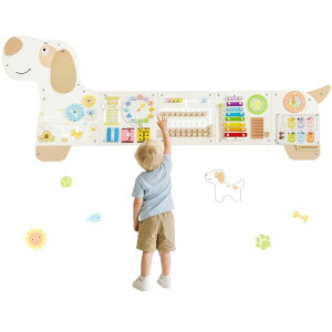 �v���C�p�l�� �m�� ���� �� PIIKAGO Wooden Dog Wall Busy Board Panels, Sensory Wall Activity Board for Toddlers 1-3, Montessori Learning Activity Center, Educational Toys for Kids Room, Preschool & Daycare �y���s�A���i�z