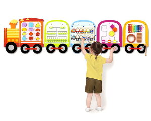�v���C�p�l�� �m�� ���� �� Joyreal Train Activity Wall Busy Board Panels - 8-in-1 Toddler Learning Activity Center - Wooden Montessori Sensory Toys for Playroom, Daycare, Classroom - Educational Toy for All-Round Development �y���s�A���i