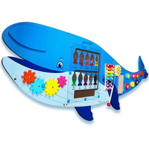 �v���C�p�l�� �m�� ���� �� Molcey Whale Sensory Wall Panel for Kids, Includes Removable Theme Stickers, Busy Board Wall Toys for Toddlers, Activity Perfect for Toddlers 1-3 Playroom & Children's Daycare, Montessori Playroom �y���s�A���i