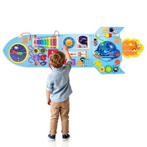 �v���C�p�l�� �m�� ���� �� Kleikyerel Montessori Busy Board, Sensory Wall Panel for Kids, Activity Wall Busy Board with DIY Stickers, Learning & Educational Toys for 3+ Years Old Boys & Girls �y���s�A���i�z