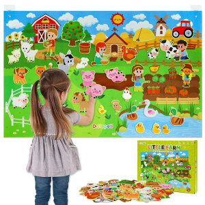 �v���C�p�l�� �m�� ���� �� Dr.Rapeti Farm Animals Felt Story Board Set 41PCS Preschool Farmhouse Barnyard Theme Busy Board Story Set Storytelling Early Learning Interactive Play Kit Wall Hanging for Toddlers Kids Children 4+ �y���s�A���i