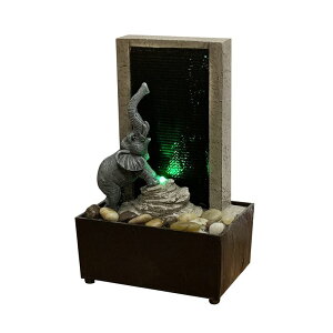��� ���� ��̃I�u�W�F �e�[�u���g�b�v�t�@�E���e�� �C���e���A���� Nature's Mark 9 H Elephant Tabletop Water Fountain with Natural River Rocks and LED Lights (Power Cord Attached) �y���s�A���i�z