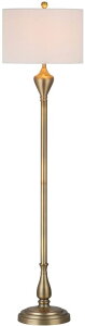 �T�t�@���B�� safavieh �e�[�u�������v �T�t�@�r�� �T�t�@���B�A SAFAVIEH Lighting Collection Xenia Farmhouse Gold 61-inch Living Room Bedroom Home Office Standing Floor Lamp (LED Bulb Included) �y���s�A���i�z