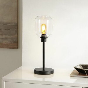 �T�t�@���B�� safavieh �e�[�u�������v �T�t�@�r�� �T�t�@���B�A SAFAVIEH Lighting Collection Seyi Black/Clear Glass Shade 19-inch Table Lamp, Ideal for Living Room, Bedroom, Nightstand, Home Office, Dorm (LED Bulb Included) �y���s