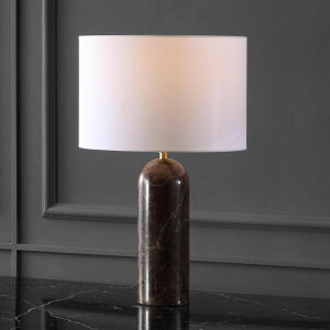 �T�t�@���B�� safavieh �e�[�u�������v �T�t�@�r�� �T�t�@���B�A SAFAVIEH Couture Lighting Collection Kayabelle Dark Brown/White Marble 27-inch Dimmable Table Lamp for Bedroom Living Room Home Office Desk Nightstand (LED Bulb Included) 
