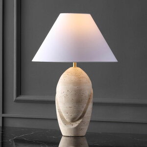 �T�t�@���B�� safavieh �e�[�u�������v �T�t�@�r�� �T�t�@���B�A SAFAVIEH Couture Lighting Collection Janette Travertine/White 25-inch Table Lamp for Bedroom Living Room Home Office Desk Nightstand (LED Bulb Included) �y���s�A���i