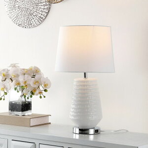 �T�t�@���B�� safavieh �e�[�u�������v �T�t�@�r�� �T�t�@���B�A SAFAVIEH Lighting Collection Stark White Table Lamp with USB Charging Port (LED Bulb Included) �y���s�A���i�z