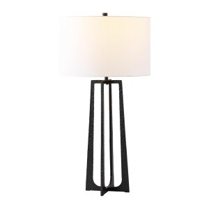 �T�t�@���B�� safavieh �e�[�u�������v �T�t�@�r�� �T�t�@���B�A SAFAVIEH Couture Lighting Collection Pollyanna Black/White Metal Base 32-inch Dimmable Table Lamp (LED Bulbs Included) �y���s�A���i�z