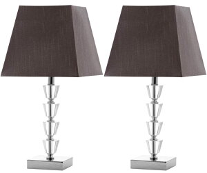 �T�t�@���B�� safavieh �e�[�u�������v �T�t�@�r�� �T�t�@���B�A SAFAVIEH Lighting Collection Avalon Deco Modern Glam Crystal/ Light Grey 17-inch Bedroom Living Room Home Office Desk Nightstand Table Lamp Set of 2 (LED Bulbs Included) 