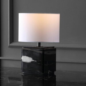 �T�t�@���B�� safavieh �e�[�u�������v �T�t�@�r�� �T�t�@���B�A SAFAVIEH Couture Lighting Collection Zahra Black/White Marble 15-inch Dimmable Table Lamp for Bedroom Living Room Home Office Desk Nightstand (LED Bulb Included) �y���s