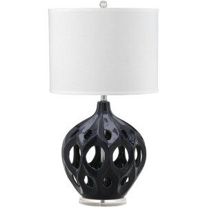 �T�t�@���B�� safavieh �e�[�u�������v �T�t�@�r�� �T�t�@���B�A SAFAVIEH Lighting Collection Regina Modern Farmhouse Navy Ceramic 29-inch Bedroom Living Room Home Office Desk Nightstand Table Lamp (LED Bulb Included) �y���s�A���i