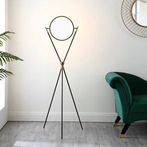 �T�t�@���B�� safavieh �e�[�u�������v �T�t�@�r�� �T�t�@���B�A SAFAVIEH Home Collection Rana Black/Gold Ring Light 61-inch Tripod Floor Lamp �y���s�A���i�z