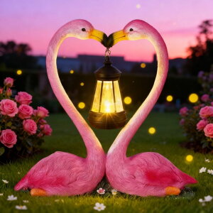 �K�[�f�����C�gLED�\�[���[���C�g �\�[���[�p���[ Reallnaive Solar Lights Flamingo Yard Decor for Women Christmas Outdoor Kissing Flamingo Heart Decorations with LED Waterproof Lawn Patio Courtyard Lights for Mom Grandma Xmas Birthday �y