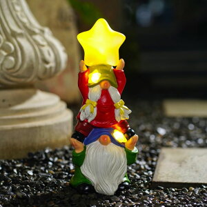 �K�[�f�����C�gLED�\�[���[���C�g �\�[���[�p���[ WSHMZYHOME Solar Garden Gnomes Outdoor Statue with Solar Lights, 11 Figurine Lights Solar Garden Outdoor Decorations for Patio,Yard,Lawn Ornament�CMom Gift Unique Housewarming Gifts �y