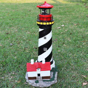 �K�[�f�����C�gLED�\�[���[���C�g �\�[���[�p���[ ROSYCOUD 18 Solar Lighthouse with Rotating Beacon,Big Solar Powered Lighthouse,Outdoor Lighthouse Garden Decor, Waterproof Statue Figurines Outdoor Light House for Yard Lawn Patio Gif �y