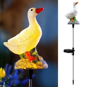 �K�[�f�����C�gLED�\�[���[���C�g �\�[���[�p���[ Cubular Solar Lights Outdoor Waterproof - Motion Activated Goose Light with Realistic Sound, Solar Powered Garden Decor for Lawn Patio Yard, Unique Gift for Mom & Grandma �y���s�A��
