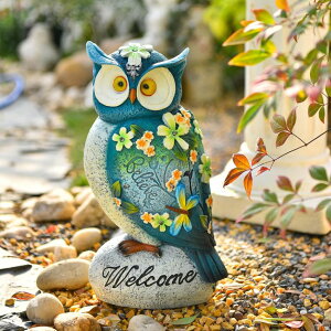 �K�[�f�����C�gLED�\�[���[���C�g �\�[���[�p���[ Sungmor Garden Solar Light Landscape Path Lights Lifelike Owl Figurine with LED Lights Waterproof Resin Animal Outdoor Statue Solar Powered Lamp for Outside Patio Yard Lawn Nocturnal D �y