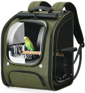 �C���R ���� �o�[�h �g���x���L�����A�[ Pecute Bird Backpack Carrier for Small Birds, Cockatiel, Parrot, Bird Carrier with Standing Perch and Comfy Mat, Breathable & Portable Bird Backpack for Vet Visit, Shopping and Outdoor Adventur �y��